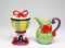 Ceramic Red Rose Flower High Heels Sugar and Creamer, Gift for Her, Gift for Mom, Tea Party Décor, Café Décor
